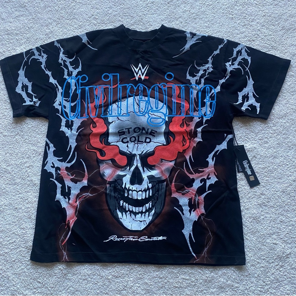 CIVIL REGIME X WWE RAISING HELL STONE COLD MEDIUM AMERICAN CLASSIC OVERSIZED TEE
